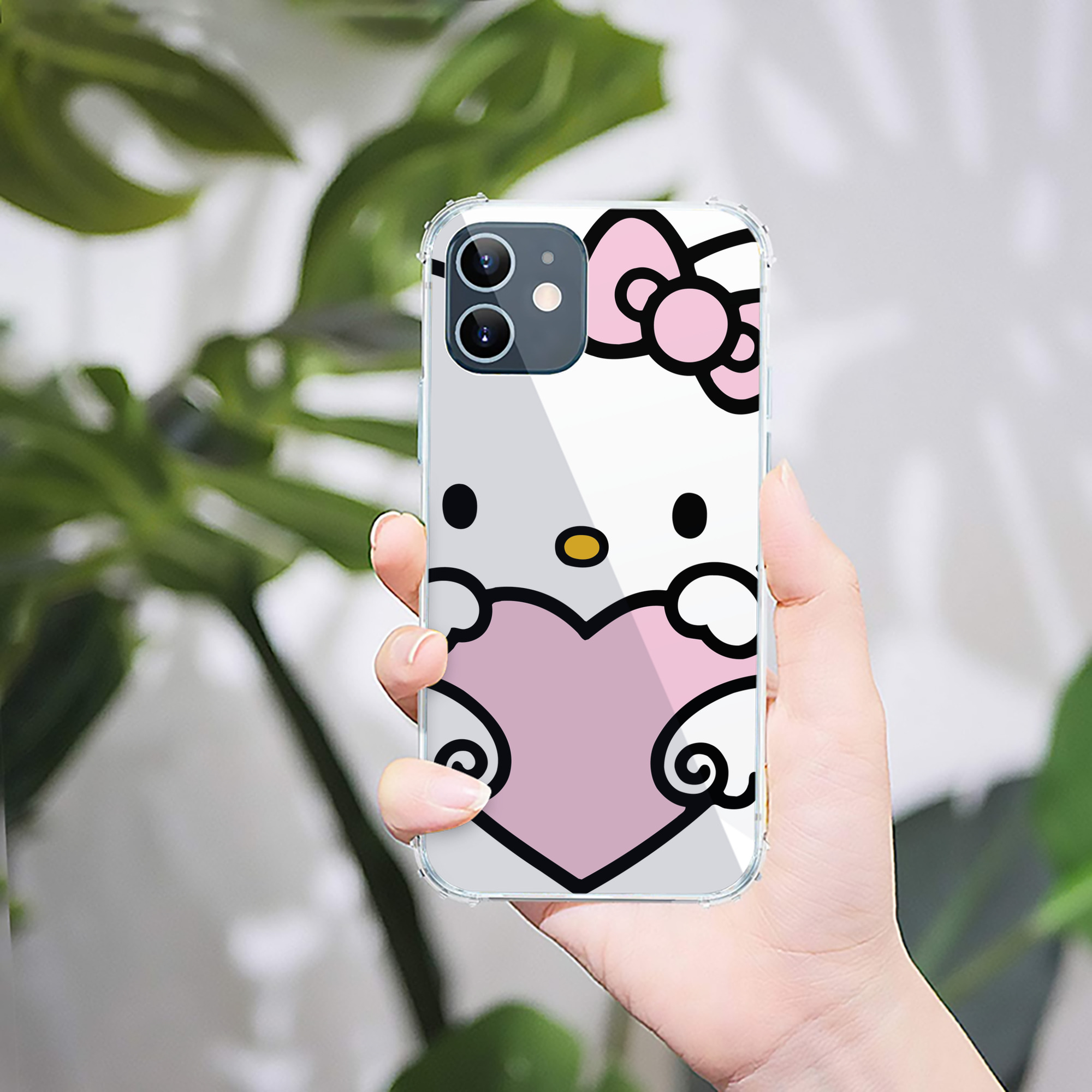 （画像用） Hello Kitty ハローキティ 【iPhone 12シリーズ対応】透明スマホケース（クリアソフトケース）